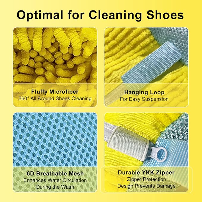 Shoe Bag for Washing Machine 2PCS, Reusable Laundry Shoe Bag for Washer & - Image 4