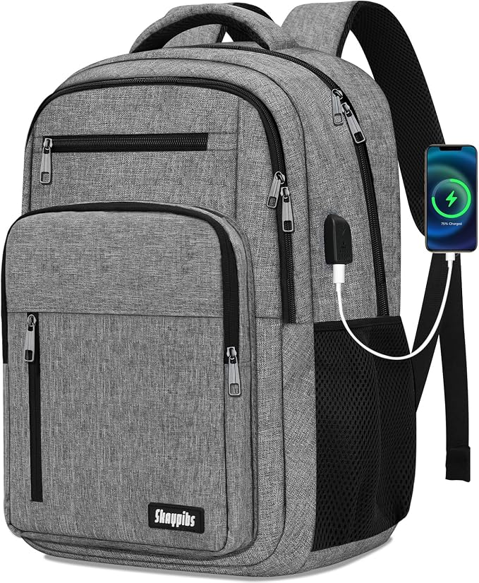 Backpack for Women Men, School Backpack for Boys Girls Teens, 17.3 Inch Laptop by Skaypibs