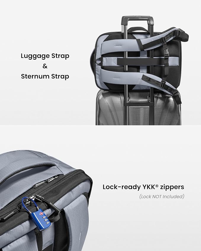 tomtoc Travel Backpack 28L, TSA Friendly Flight Approved Carry-on Luggage Hand - Image 9