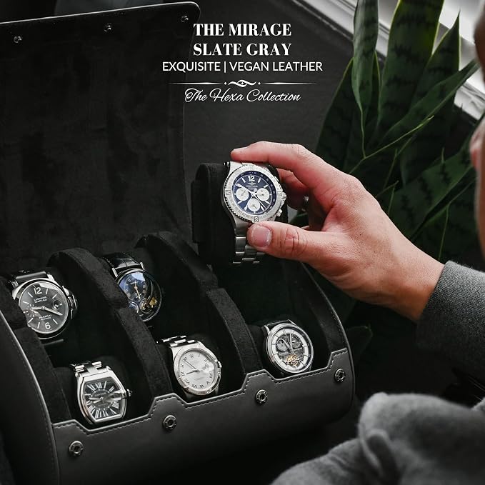 Watch cases for men 6 slot travel case organizer - Image 2