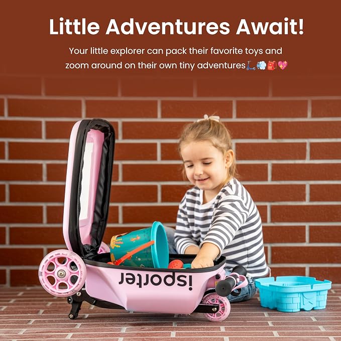 iSporter Luggage Scooter for Kids Ages 2-5 | Ride-On Suitcase Scooters for Boys - Image 8