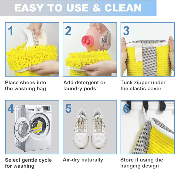 Shoe Washing Machine Bag – 360° Deep Clean Sneaker Laundry Bag - Image 4