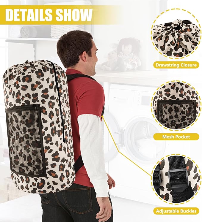 Laundry Bag Backpack, Extra Large Travel Laundry Bag - Image 4