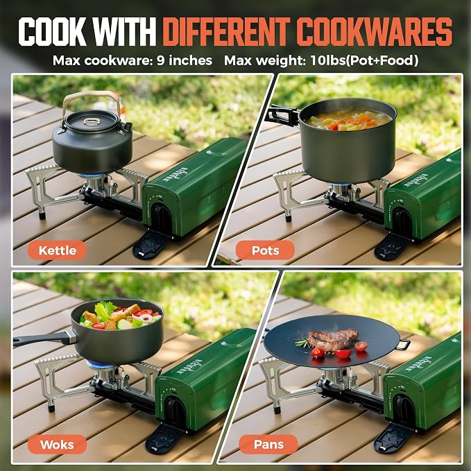BIG HORN OUTDOORS Butane Camping Stove, Portable Folding Gas Burner - Image 7