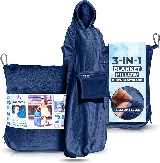 3-in-1 Travel Blanket Airplane – Compact by Zazyama