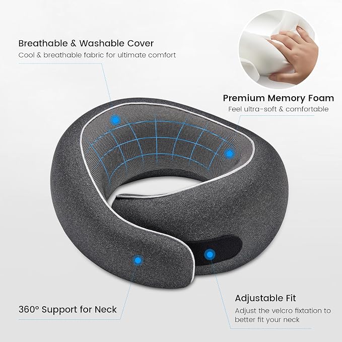 Travel Neck Pillows, 100% Memory Foam Filling, Travel Pillows - Image 4