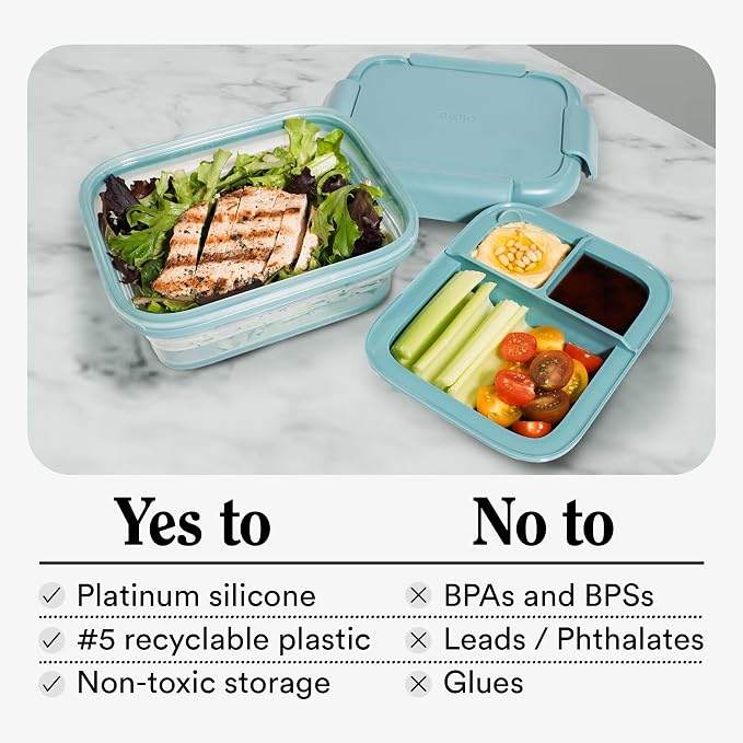 STOJO Collapsible Bento Box, Leak-Proof, Microwave & Dishwasher Safe, Premium - Image 7