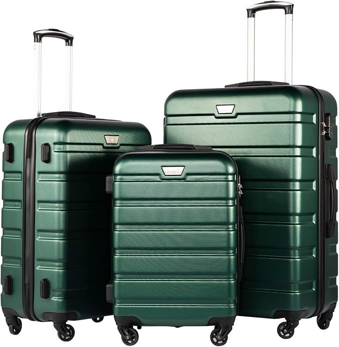 Coolife Luggage 3 Piece Set Suitcase Spinner Hardshell Lightweight TSA Lock by COOLIFE