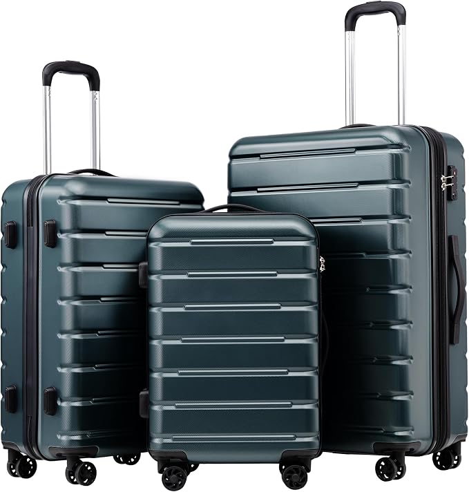 Coolife Luggage Suitcase Carry-on Spinner TSA Lock USB Port Expandable by COOLIFE