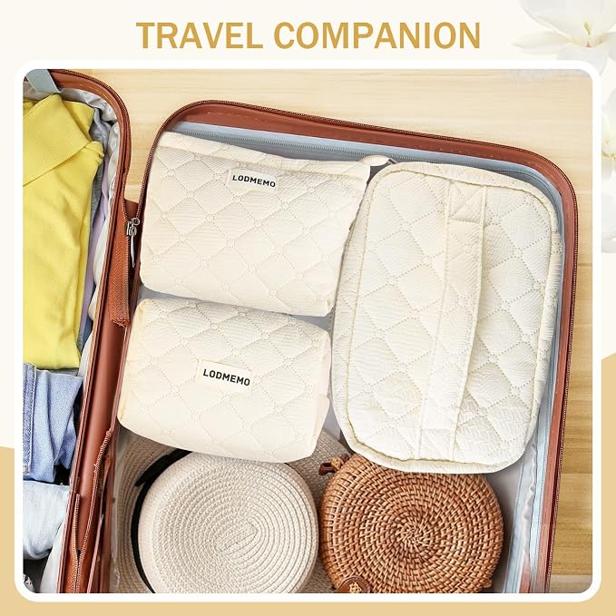 Makeup Bag 3 PCS Cosmetic Bags for Women, Large Travel Make up Bag Set Cute - Image 3