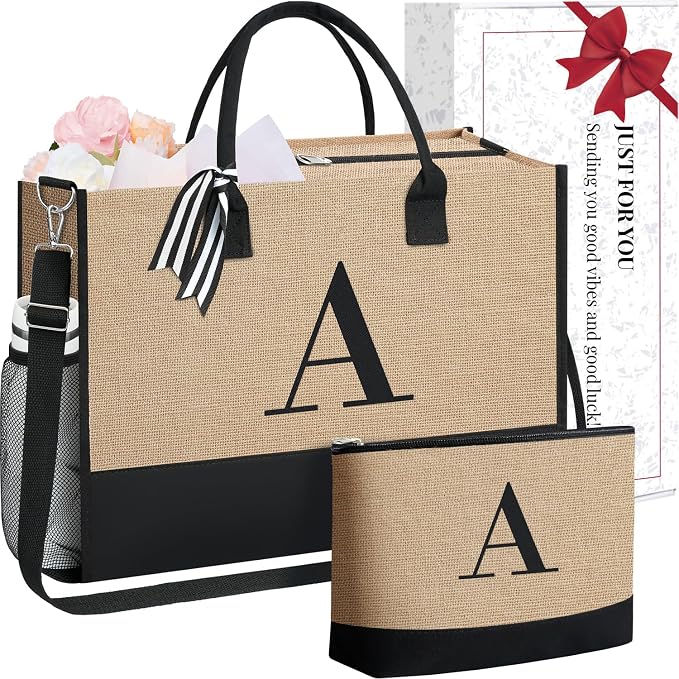 BAGAIL Initial Tote Bag, Personalized Birthday Gifts by BAGAIL