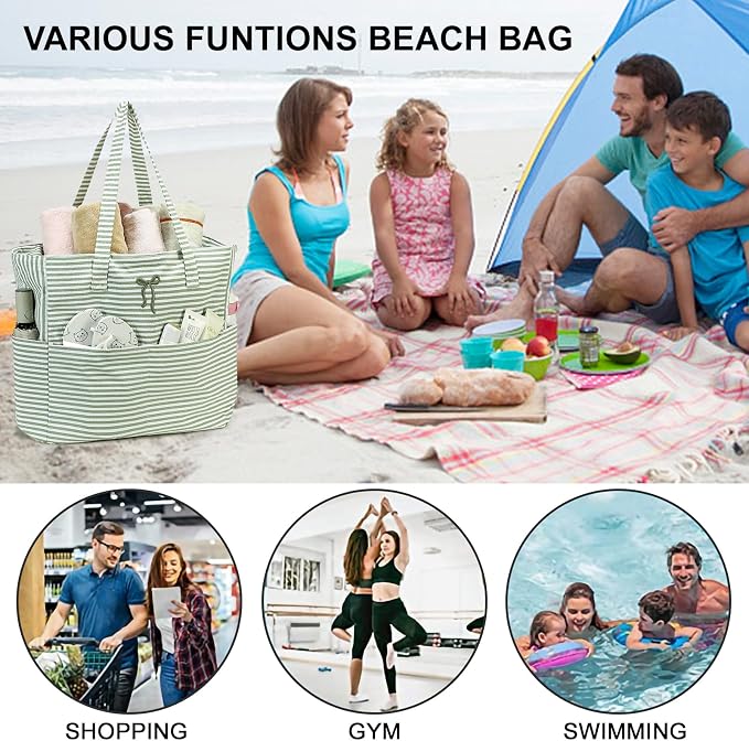 Beach Pool Bags Tote for Women Ladies Large Gym Tote Carry On Bag - Image 7