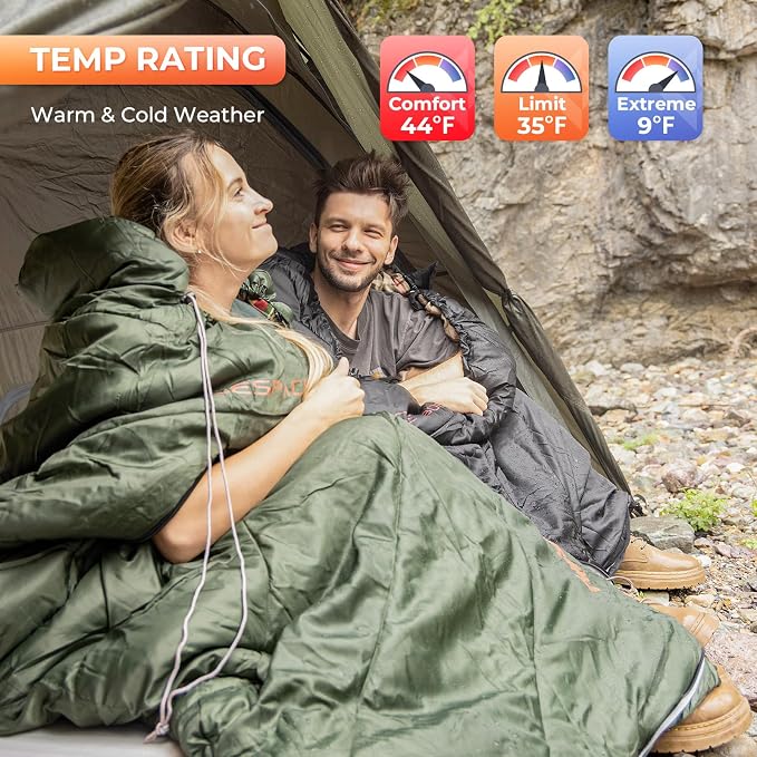 KingCamp Sleeping Bag for Adults, Cold Weather & Warm Extra Wide Big & Tall XL - Image 5
