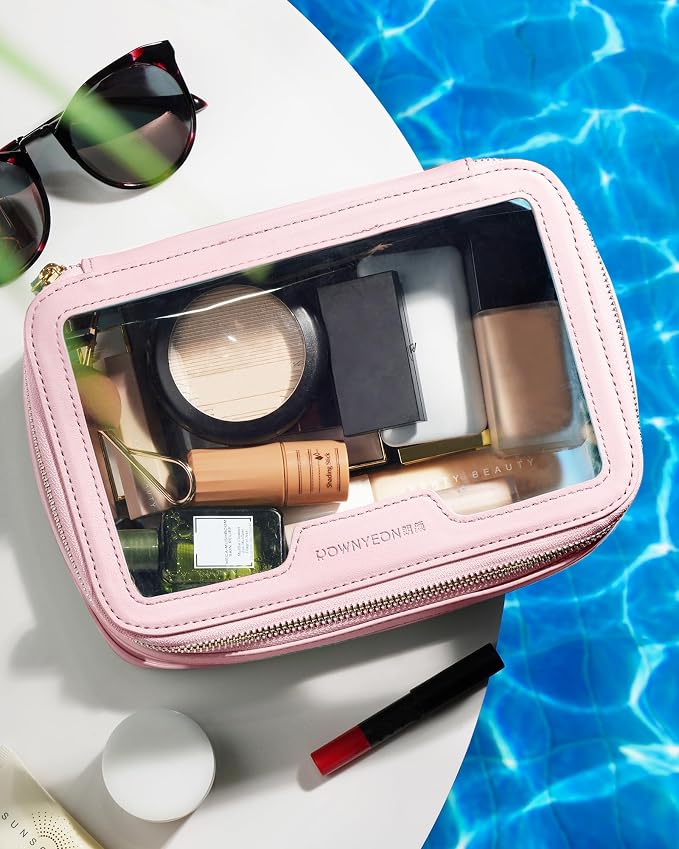 ROWNYEON Clear Makeup Case Toiletry Bag Multipurpose Travel Makeup Train Case - Image 3