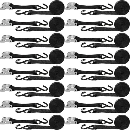 16 Pcs Cambuckle Tie Down Straps 1763lbs Break Strength Securing Straps 1'' x by Riakrum