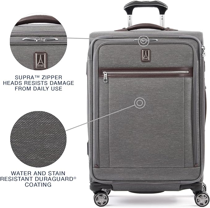 Travelpro Platinum Elite Softside Expandable Checked Luggage, 8 Wheel Spinner - Image 3