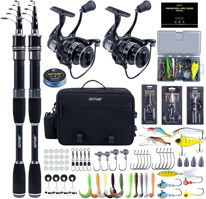 Goture Fishing Rod and Reel Combo, Fishing Pole, Telescopic Fishing Rod Kit by Goture