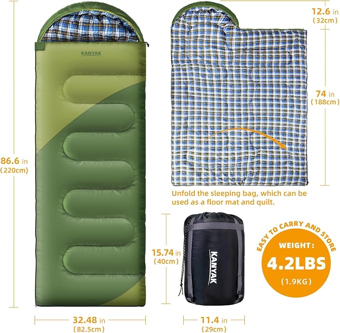 Camping Sleeping Bag, 32℉ Sleeping Bags - Image 2