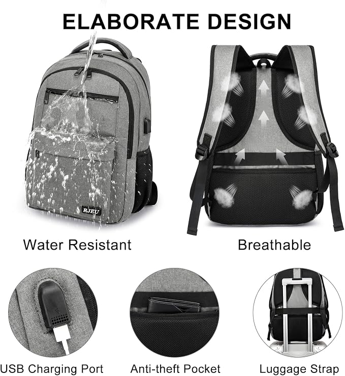 School Backpack for Teen Boys & Girls Students, 15.6 Inch Laptop Backpack - Image 5