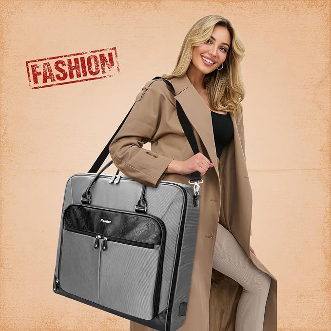 Garment Bag Travel Large Leather Carry On Suit Bag - Image 4