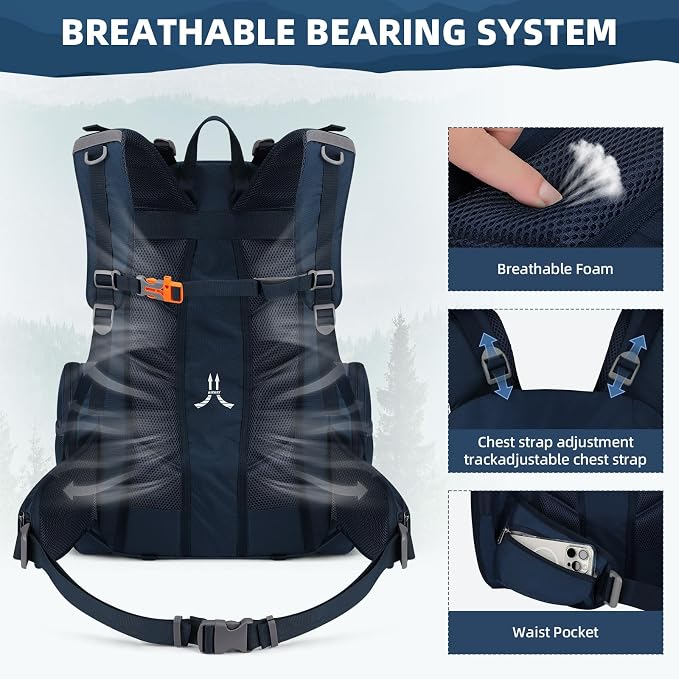 Maelstrom Hiking Backpack, 40L Waterproof Camping Daypack - Image 5