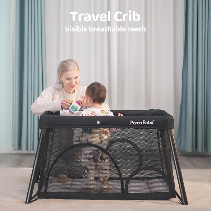 Pamo Babe Travel Crib Lightweight Playpen Baby Playard - Image 7