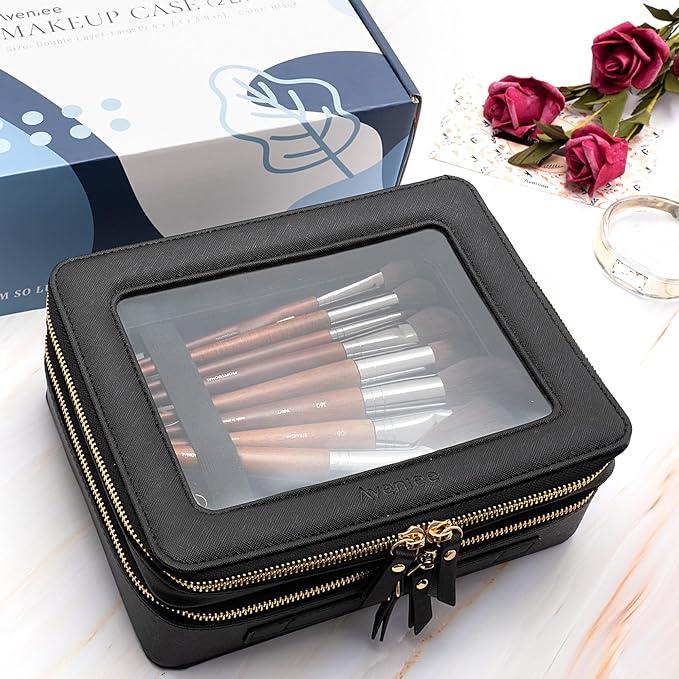 Aveniee Clear Makeup Bags, Double Layer Cosmetic Bags - Image 6