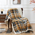 PU MEI Sherpa Blanket Twin Plaid Thick Bed Blanket, 60”*80” Super Soft Flannel by HOME