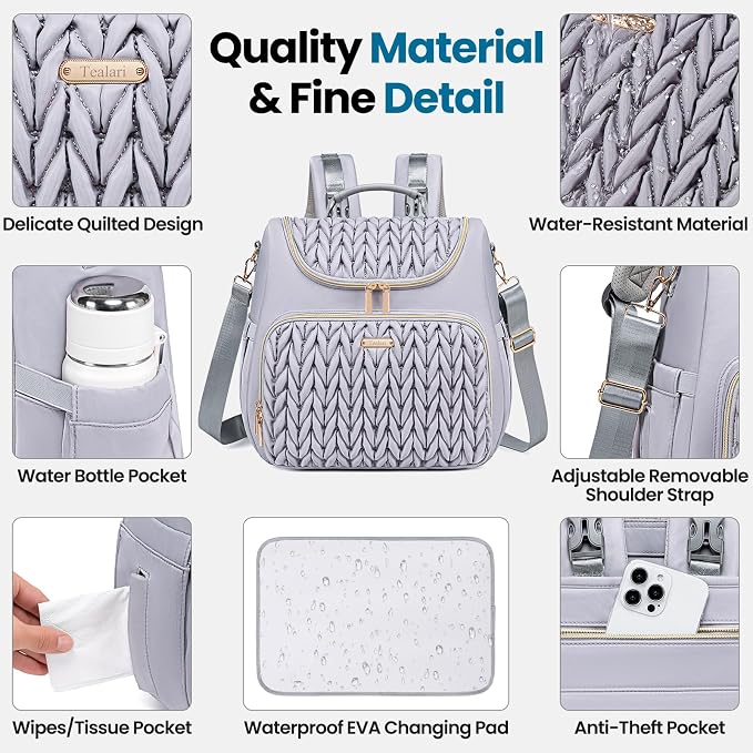 4 in 1 Convertible Diaper Bag Backpack, Waterproof Baby Diaper Bag - Image 5