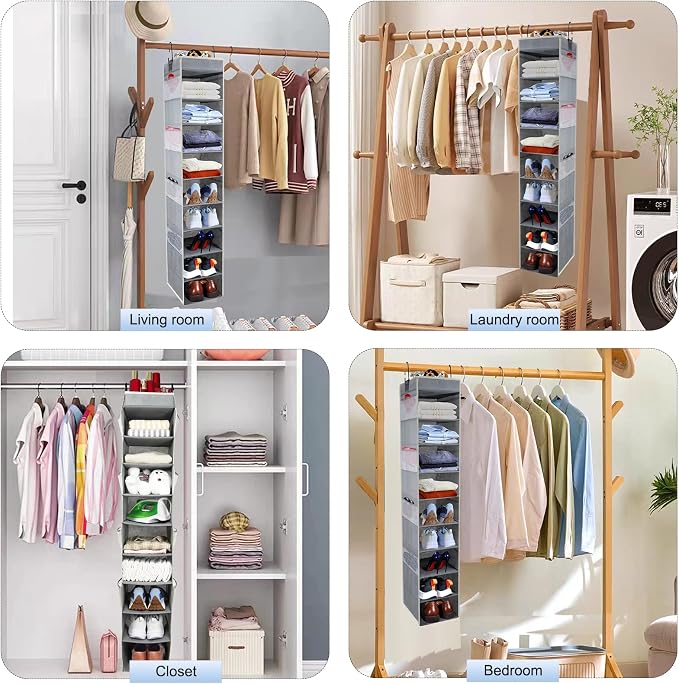 Large-Sized Hanging Shoe Organizer 10-Shelf, Sturdy Hanging Closet Organizer - Image 6