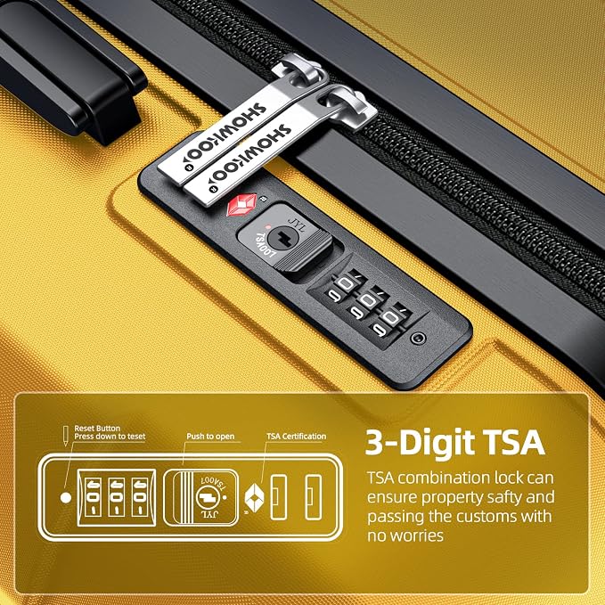 SHOWKOO Luggage Sets Expandable PC+ABS Durable Suitcase Sets Double Spinner - Image 6