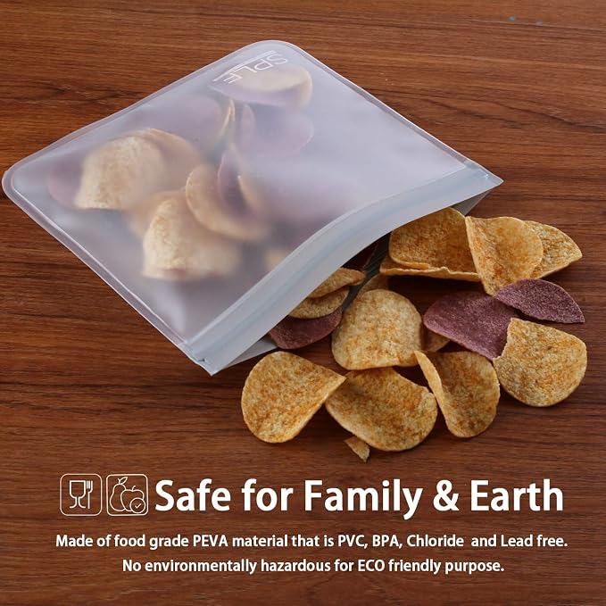 SPLF 12 Pack Dishwasher Safe Reusable Storage Bags, Extra Thick Freezer Bags - Image 8