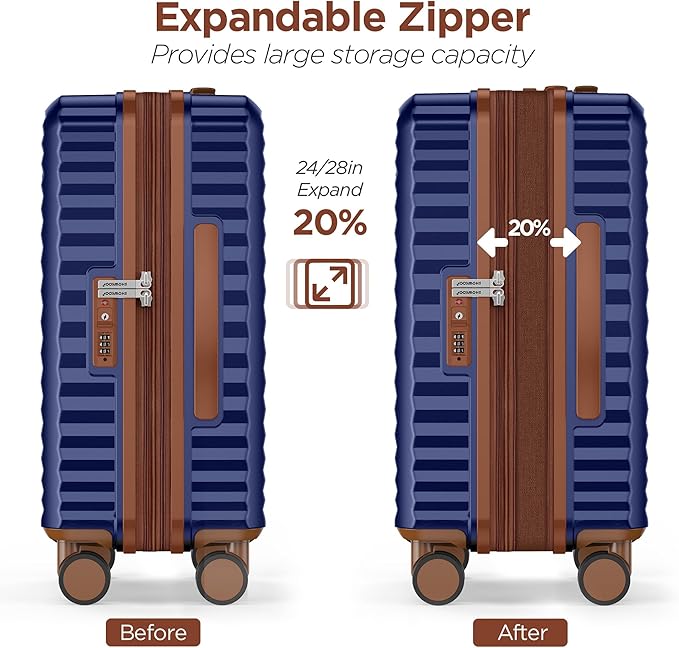 SHOWKOO Luggage Sets 3 Piece Hardside Expandable Suitcase - Image 6