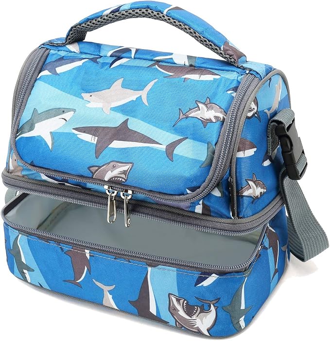 FlowFly Kids Double Decker Cooler Insulated Lunch Bag Large Tote - Image 8