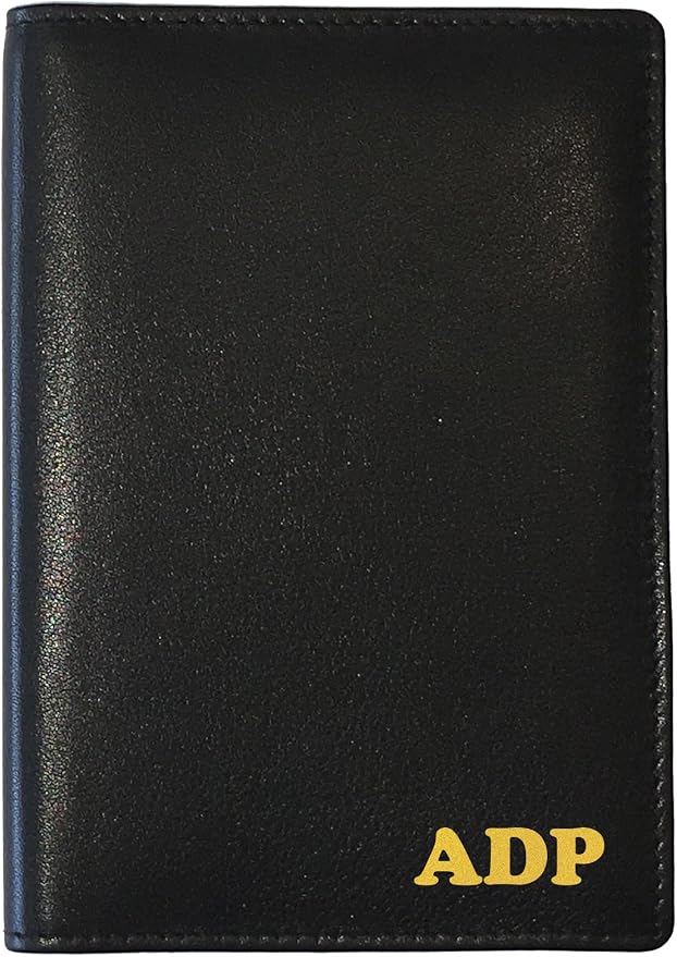 Personalized Monogrammed Black Leather RFID Passport Wallet by 123CheapChecks