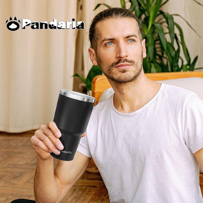 30 oz Travel Coffee Tumbler Cup, Double Wall Stainless Steel Reusable Spill - Image 7
