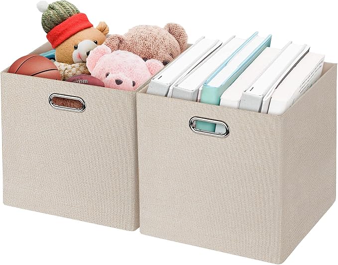 Foldable Storage Bins, 13×13 Storage Cubes Basket Containers by Posprica