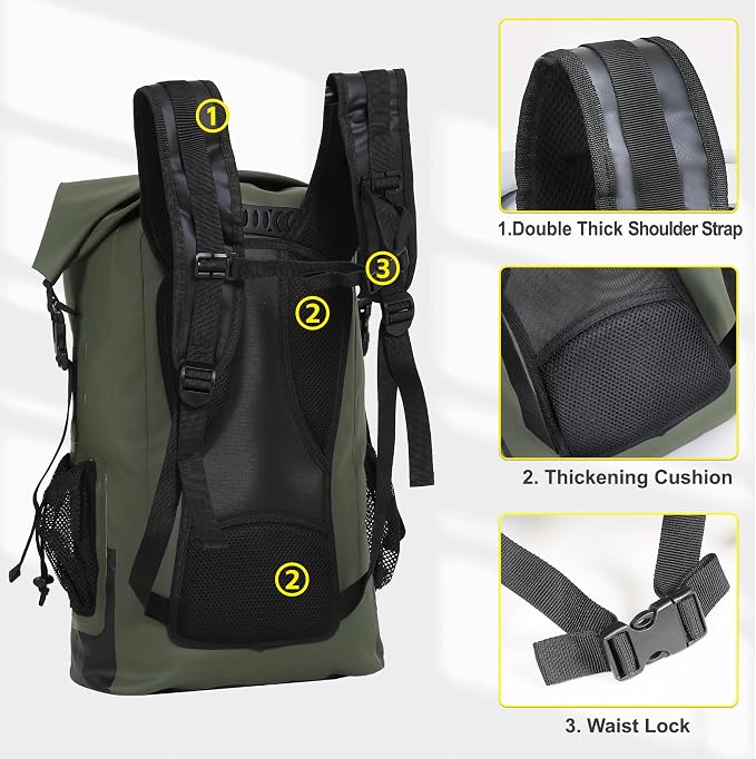 UPWELL Waterproof Dry Bag 30L Boating Backpack - Image 4