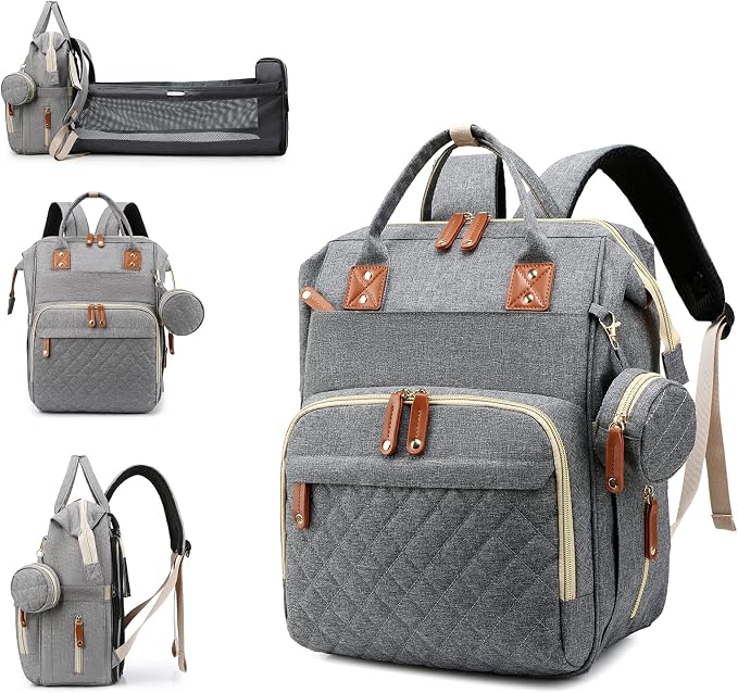 Diaper Bag with Changing Station, Waterproof 3 in 1 Baby Diaper Backpack with by Lamroro