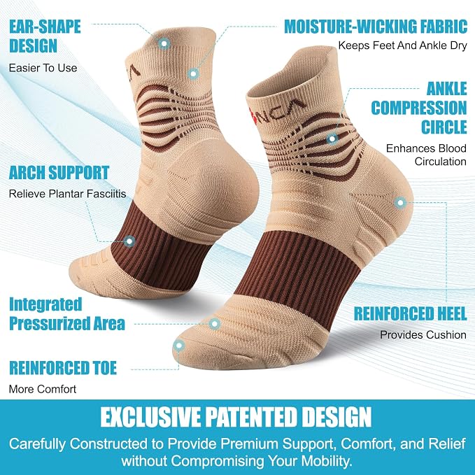 NEENCA Professional Compression Socks, Medical Athletic Ankle Socks - Image 2
