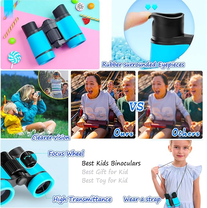 Kids Binoculars Best Gifts for 3-12 Years Boys Girls High-Resolution Optics - Image 4