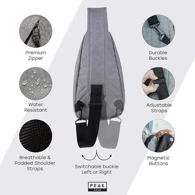 Peak Gear Travel Sling Bag. Compact Crossbody Bag | Lighter and Smaller than a - Image 4