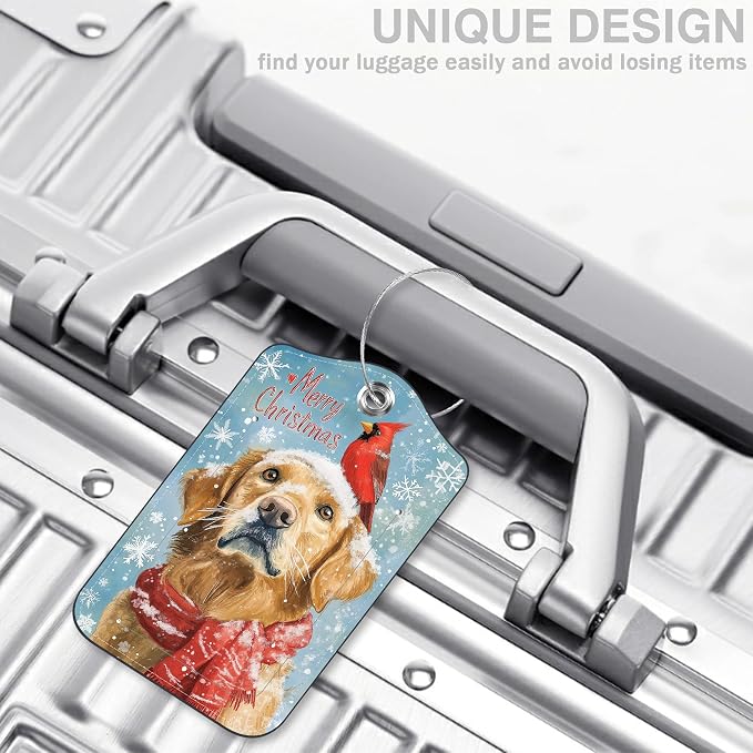 Christmas Dog and Red Cardinal Bird Set of 2 Luggage Tags - Image 5