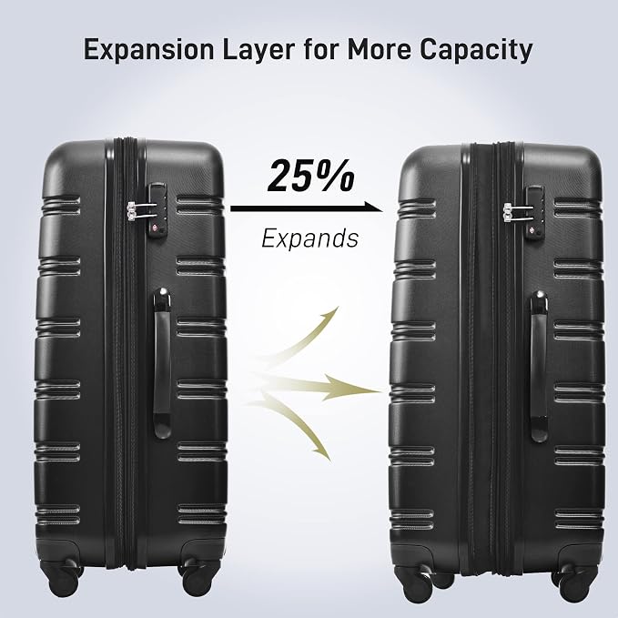Merax Luggage Sets of 3 Piece Carry on Suitcase Airline Approved, Hard Case - Image 7