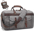 Duffle Bag for Men Waterproof Genuine Leather Canvas Travel Duffel Bags for by SOAEON
