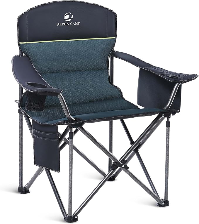 ALPHA CAMP Oversized Camping Chair Heavy Duty Lawn Chair by ALPHACAMP