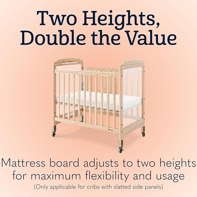Foundations Serenity Compact Daycare Crib, Fixed Side, Features Mirrorview End - Image 7