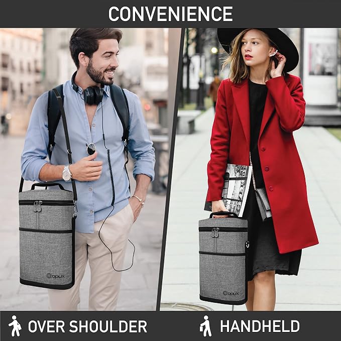 opux 2 Bottle Wine Carrier Tote, Insulated Leakproof Wine Cooler Bag, Wine - Image 6