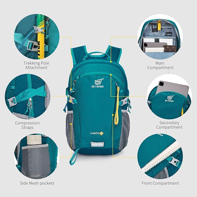 SKYSPER Small Hiking Backpack, 20L Lightweight Travel Backpacks Hiking Daypack - Image 4