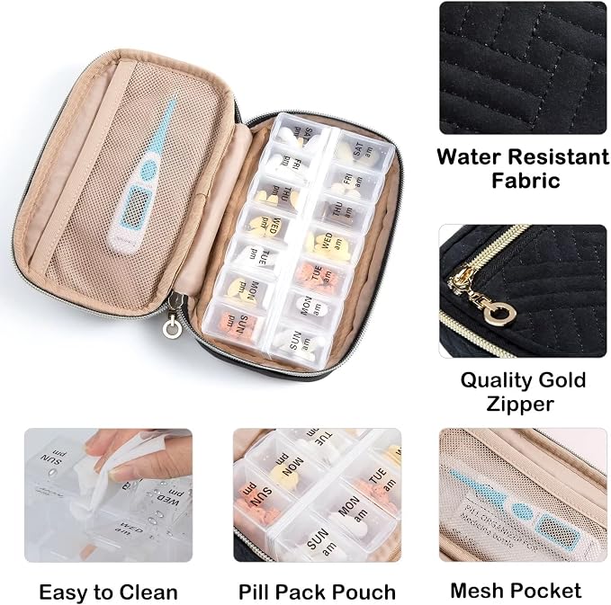 BAGSFY Pill Organizer Case 2 Times a Day- Weekly Medicine Organizer Travel Pill - Image 4